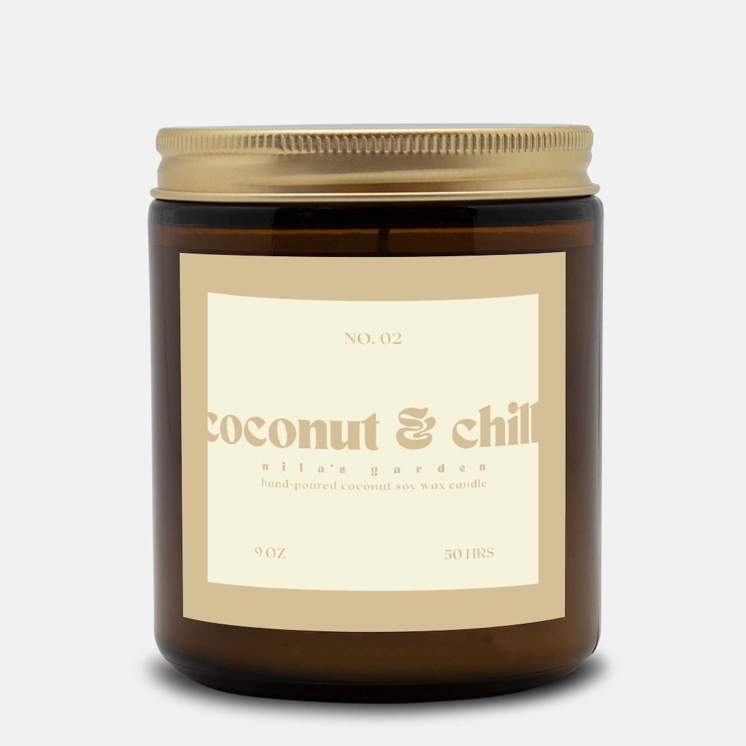 No. 02 Coconut & Chill Amber Jar Candle- Coconut Soy Wax