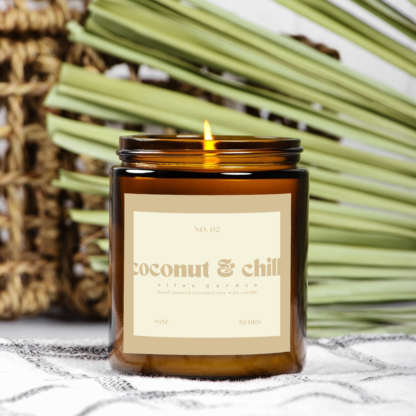 No. 02 Coconut & Chill Amber Jar Candle- Coconut Soy Wax