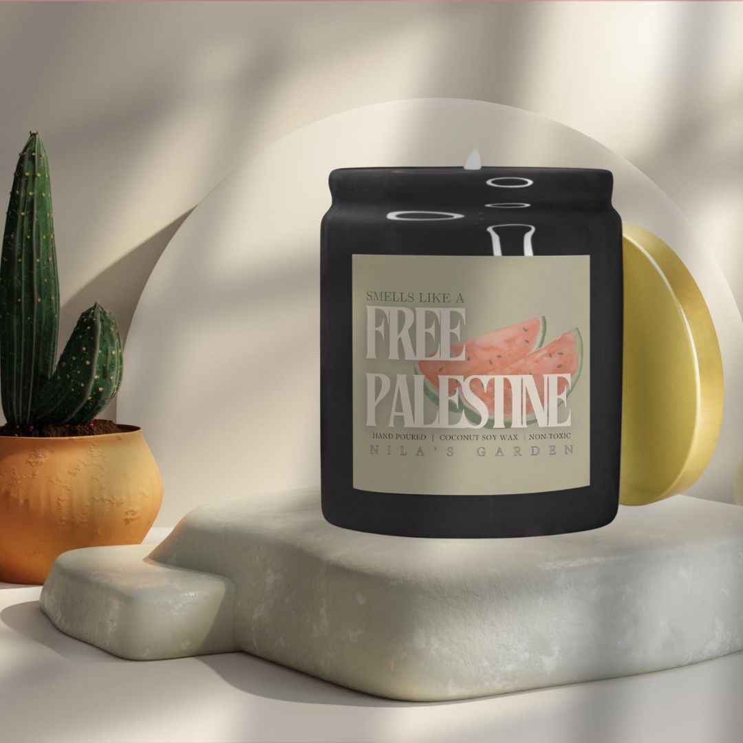 Smells Like A Free Palestine Watermelon Bliss Ceramic Candle (8 oz)