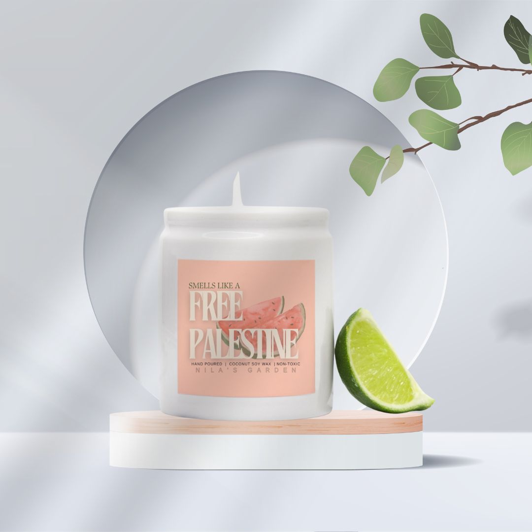 Smells Like A Free Palestine Watermelon Bliss Ceramic Candle (8oz)