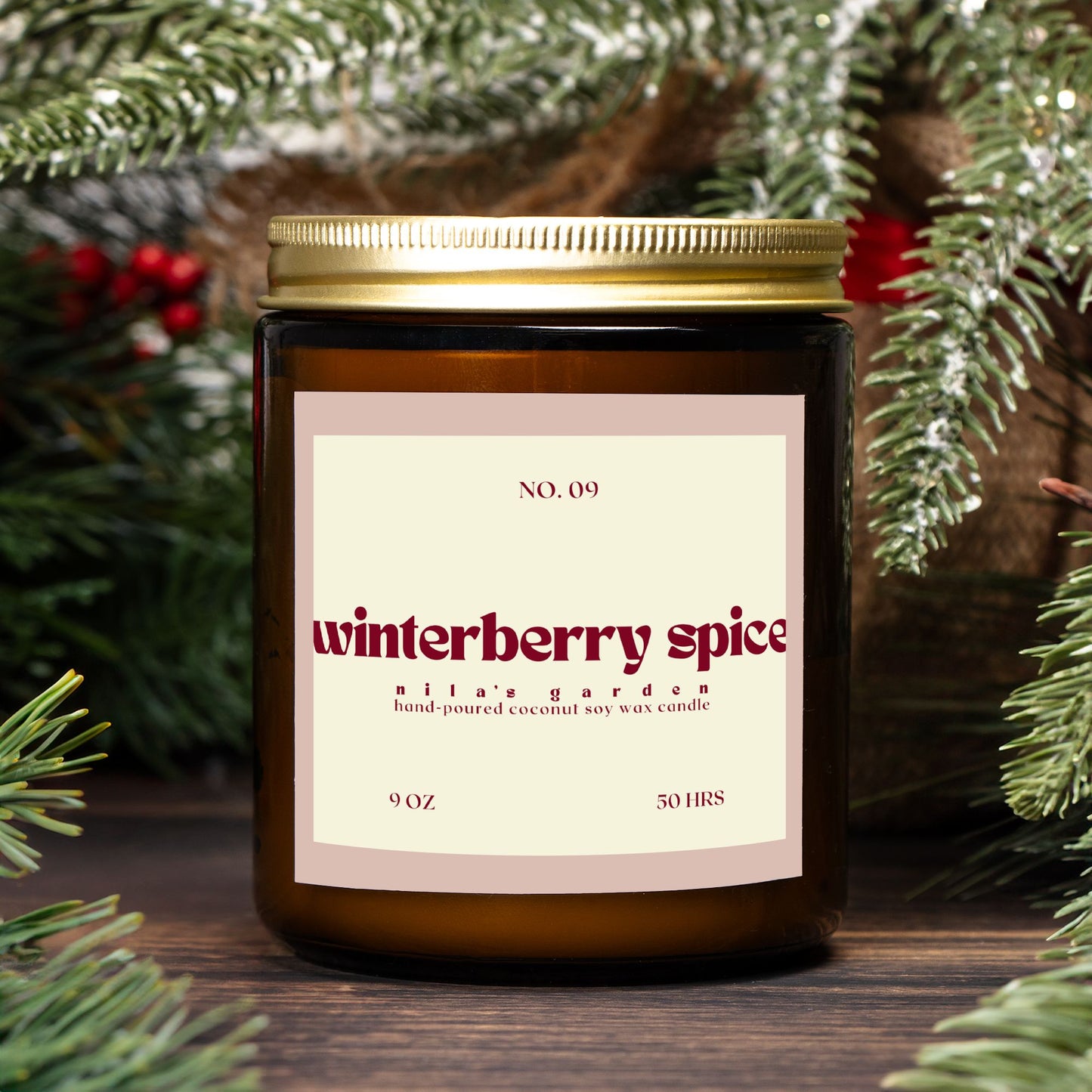 No. 09 Winterberry Spice - Coconut Soy Wax Candle