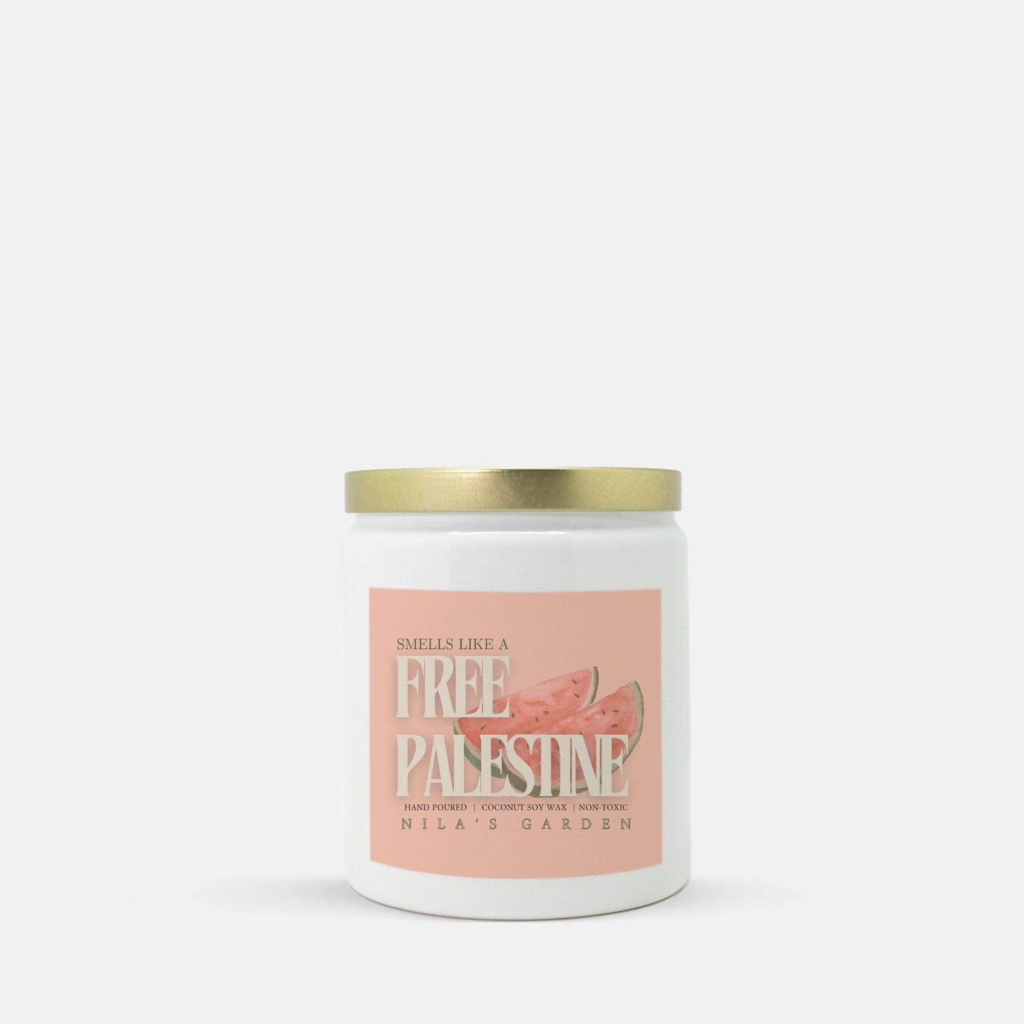 Smells Like A Free Palestine Watermelon Bliss Ceramic Candle (8oz)