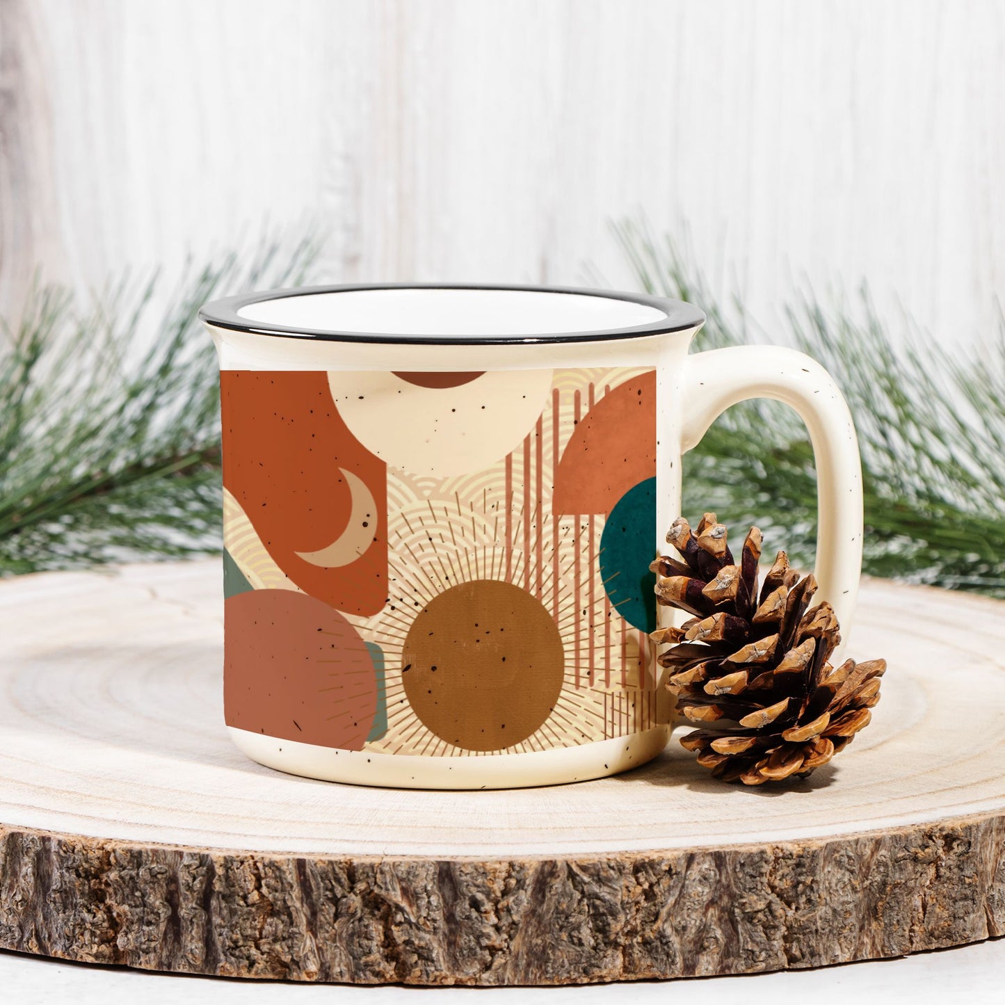 Nila's Garden Ceramic Camp Mug Speckled Cream 13oz
