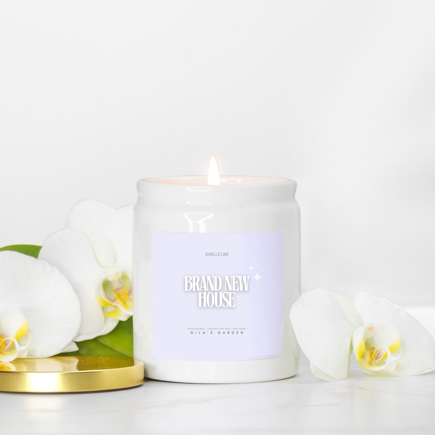Smells like Brand New House Coconut Soy Ceramic Candle