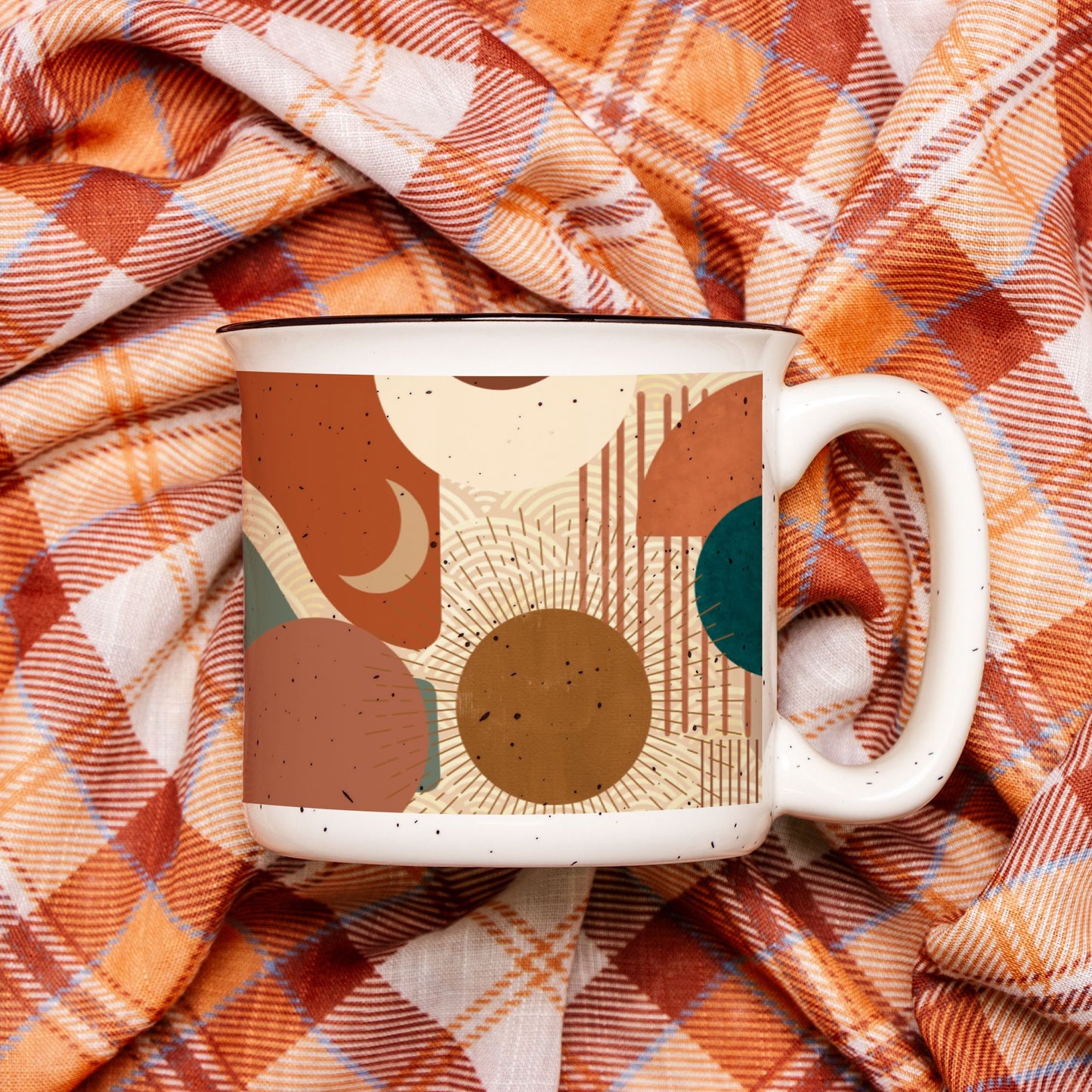 Nila's Garden Ceramic Camp Mug Speckled Cream 13oz