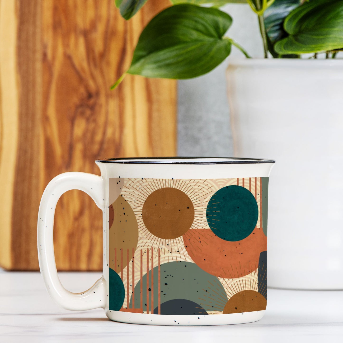 Nila's Garden Ceramic Camp Mug Speckled Cream 13oz
